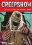 Oben "Creepshow, Tales of Suspense and Horror, Band 3". Untote Gestalt mit Angel, Fischernetz, Leuchtturm im Hintergrund., Buch