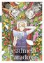 Eine Manga-Illustration zeigt drei Personen in Särgen auf blühenden Blumen. Text: "Deadmeat Paradox", "Gangchakwonban + Sato"., Buch