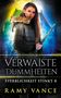 Titel: Verwaiste Dummheiten. Untertitel: Sterblichkeit stinkt 4. Autor: Ramy Vance. Frau mit Schwert, Gebäude im Hintergrund., Buch