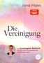 "Jana Haas, Die Vereinigung mit Cosmogenetic Balance." Frau in weißem Kleid vor einem strahlend goldenen Hintergrund., Buch