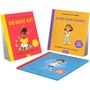 Drei bunte Kinderbücher mit den Titeln: "Gib nicht auf!", "Du bist genau richtig!" und "Du schaffst das!"., Buch