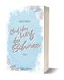 Cover eines Buches mit dem Titel "Und über uns der Schnee" von Sonja Zimmer, blau-weiß mit Schneeflockenmuster., Buch