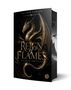 "Reign of Flames: Tochter der Asche" von Oliver Carter. Ein goldener Drache auf schwarzem Hintergrund.