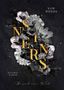 "SINNERS" in goldener Schrift auf einem Hintergrund aus schwarzen und weißen Blumen. Texte: "SAM WOODS", "REVERSE HAREM", "Ihr seid mein Feind".