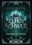 "Lenya Elrick, ELFEN SCHWUR, KRONEN & STERNE. Eine leuchtende Krone mit blauen Kristallen auf einem dekorativen Hintergrund.", Buch