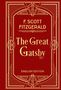 "F. Scott Fitzgerald, The Great Gatsby, English Edition" in goldener Schrift auf rotem Hintergrund mit Art-Déco-Muster., Buch
