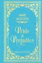 JANE AUSTEN, Pride & Prejudice, ENGLISH EDITION. Türkiser Hintergrund mit goldenen, floralen Verzierungen., Buch