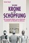 Titel: "Die neue Krone der Schöpfung". Drei Roboter sehen Gemälde mit zwei Händen, die sich berühren, an., Buch