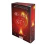 "Heart of the Sun. Eine Liebe im Dunkeln." Feuer vor einem Sonnenmotiv, leuchtend rote und orangefarbene Töne., Buch