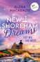 "New Shoreham Dreams - Tief wie das Meer" von Elena Mackenzie. Ein Leuchtturm auf einer Klippe mit stürmischer See und Abendhimmel.