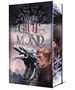Text: "Vorläufiges Cover", "Drachenmond Verlag". Ein blauer Drache fliegt vor einem vollen Mond auf sternenklarem Hintergrund., Buch
