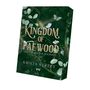 Text: "Kingdom of Raewood", "Fae von Wald & Wildnis I", "Krista Street". Grüner Hintergrund mit Pflanzen und Schmetterlingen., Buch