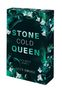 Auf einem dunklen Hintergrund steht „STONE COLD QUEEN“. Umgeben von Schlangen und weißen Blüten., Buch