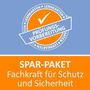 Prüfungsvorbereitung: Lernkarten-Logo mit Haken. Text: "SPAR-PAKET Fachkraft für Schutz und Sicherheit"., Buch
