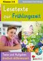 "Klasse 3-6", "Lesetexte zur Frühlingszeit", fröhlicher Junge, bunte Blumen und Schmetterlinge, "Texte dreifach differenziert"., Buch