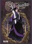 "Lady Mechanika" ist groß geschrieben. Eine elegant gekleidete Frau steht in einem reich verzierten, viktorianischen Raum., Buch