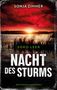 Oben: "Sonja Zimmer", unten: "Nacht des Sturms", darunter "Ostfrieslandkrimi". Abendroter Himmel über See und Schilf., Buch