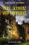 „Jean-Pascal Ansermoz, Herz, Schmerz und Opernblut, ein Buchcafe Krimi“ vor einer alten, von Efeu bewachsenen Backsteinruine., Buch