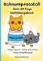 Text: "Schnurrprotokoll: Dein 60-Tage Gefühlstagebuch", "MIAUZEPAM", "50mg Flausch 20mg Anti-Stress 30mg Selbstfürsorge", "Jessica Rehmann". Zwei niedliche Katzen, eine im Glas, eine daneben., Buch