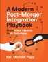 "A Modern Post-Merger Integration Playbook. From M&A Models to AI Solutions. Karl Michael Popp." Zwei Hände mit Kettenglied., Buch