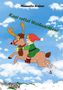 Text: "Kasi rettet Weihnachten!" Ein Elf in grünem Outfit reitet auf einem Rentier am Himmel. Darunter ein kleines Dorf im Schnee., Buch