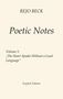"Poetic Notes, Volume 1: 'The Heart Speaks Without a Loud Language', English Edition" auf hellem Hintergrund., Buch