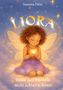 „Liora: Wenn das Funkeln nicht schlafen kann.“ Ein Mädchen mit Flügeln hält ein leuchtendes Herz, umgeben von Sternen., Buch