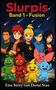 "Slurpis Band 1 - Fusion. Eine Story von Domé Stàn." Fünf Anime-Charaktere und fünf bunte Kreaturen unter einem Sternenhimmel., Buch