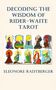 "DECODING THE WISDOM OF RIDER-WAITE TAROT" oben, "ELEONORE RADTBERGER" unten, dazwischen bunte Tarotkarten-Illustrationen., Buch