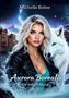 "Aurora Borealis - Die Selbstfindung 1" von Michelle Reiter. Blonde Frau mit weißem Wolf, Berg und Sterne im Hintergrund., Buch
