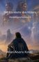 "Atlan Anaris Koteij. Meisternachichten II. Die Rückkehr des Hüters." Zwei Männer unter goldener Aura, einer liest ein Buch., Buch