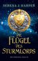 "SERENA J. HARPER. DIE FLÜGEL DES STURMLORDS. DIE NORFAEGA-SAGA III." Ein Wappen mit Mondsichel und Sternen auf Nachthimmel., Buch