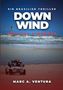 Texte: „Ein Brasilien Thriller“, „Down Wind“, „Tödliche Strömung“, „Marc A. Ventura“. Eine Strand-Szene mit Jeep., Buch