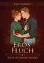 "Jenn Roberts. Eros Fluch. Tales of Divine Sisters." Illustration: Frau und Mann, nah beieinander, Frau hält ein Buch., Buch