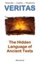 Oben: "Observatio — Cognitio — Perspectiva", groß "VERITAS". Unten: "The Hidden Language of Ancient Texts", "Mike Brand". Bild: Magisches Buch., Buch