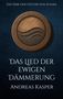 „Das Erbe der Götter von Elyara“, „Das Lied der ewigen Dämmerung“, „Andreas Kasper“. Holzsymbol mit Wellenmotiv., Buch
