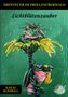 Text: "ABENTEUER IM TROLLZAUBERWALD", "Lichtblütenzauber", "KATJA SCHMOLL". Zwei Frösche, Blume, Regentropfen, grüner Hintergrund., Buch