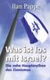 "Ilan Pappe, Was ist los mit Israel? Die zehn Hauptmythen des Zionismus." Eine wehende israelische Flagge vor blauem Himmel.