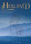 Text oben: "HERLAND". Unten: "CHARLOTTE PERKINS GILMAN". Blaues Bergpanorama. Zeichnung einer Frau mit Schmetterlingen., Buch