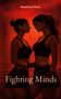Text: "Stephanie Kara" oben, "Fighting Minds" unten. Zwei Frauen in sportlicher Kleidung stehen sich gegenüber auf rotem Hintergrund., Buch