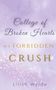 „College of Broken Hearts“, „My Forbidden Crush“, Lilith Wylde. Lila Hintergrund mit dekorativem Tor., Buch