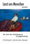 Text: "Lasst uns Menschen machen", "Die Zeit der Entscheidung ist gegenwärtig", "Christoph Johannes Meyer". Farbenfrohes Gemälde: Person im Boot., Buch
