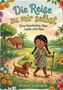 „Die Reise zu mir selbst. Eine Geschichte über Leela und Max.“ Leela und ein Hund spazieren freudig durch eine blühende Landschaft., Buch