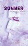 „Der Sommer unseres Lebens, Ally & Luke, Roman, Lilian K. Walter“. Ein gebrochenes Eis am Stiel auf lila Hintergrund., Buch