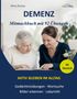 „DEMENZ Mitmachbuch mit 92 Übungen“ in großer Schrift. Zwei Frauen schauen in ein Buch, eine älter, die andere jünger., Buch