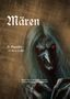 Großer Text: "Mären". Darunter "B. Gigacher ...so ist es erzählt". Dunkle, furchteinflößende Hexe mit rot leuchtenden Augen., Buch
