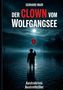 „Der Clown vom Wolfgangsee“ steht in großen Buchstaben. Ein Mensch hält einen roten Ballon in einer nebligen Mondnacht am See., Buch