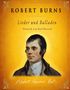 Text: "ROBERT BURNS, Lieder und Balladen, Deutsch von Karl Bartsch." Illustration eines Mannes mit dunklem Haar., Buch