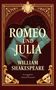 "Romeo und Julia" von William Shakespeare. Herausgegeben von Edmond Bronstein. Illustration: zwei sich umarmende Personen., Buch