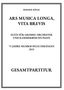"Ars Musica Longa, Vita Brevis" – Suite für Orchester, 75 Jahre Musikschule Esslingen, 2025. Gesamtausgabe., Buch